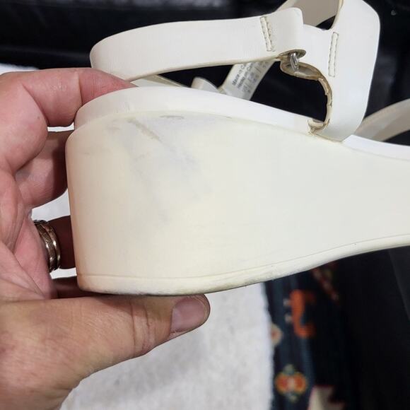 ALDO Tisdal Platform wedge sandal white size 8 - Picture 8 of 9